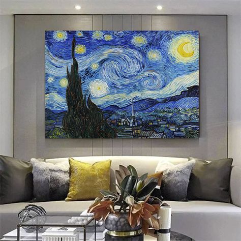 Excited to share the latest addition to my #etsy shop: Vincent van Gogh’s the Starry Night as a canvas print, Starry Night art reproduction canvas home gift, Canvas print art home décor https://etsy.me/3hDlDHY Van Gogh Living Room Decor, Vincent Willem Van Gogh, Gogh The Starry Night, Starry Night Art, The Starry Night, Night Art, Paint Print, Vincent Van, Canvas Home