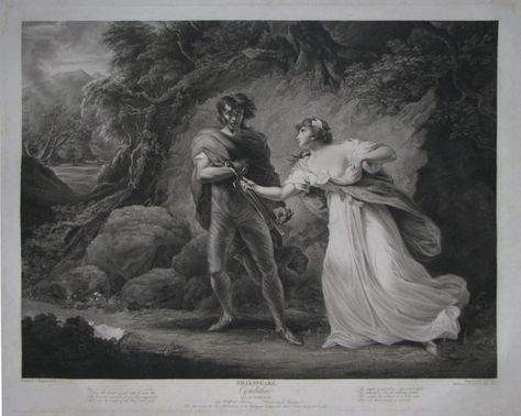 Pisanio and Imogen. Engraving Castle Of Otranto, The Castle Of Otranto, Gothic Novel, Scrapbook Book, The British Museum, Gothic Horror, Book Posters, The Monks, Classic Horror