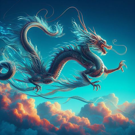 A Korean dragon, or "Yong," is a legendary creature from Korean folklore. It is often depicted as a serpent-like creature with scales, long whiskers, and the ability to control water and weather. These dragons are seen as benevolent and bringers of good fortune, often associated with protecting the land and its people. Korean Dragon Aesthetic, Korean Mythical Creatures, Korean Folklore, Korean Mythology, Korean Dragon, Chinese Dragon Art, Mythical Creatures Fantasy, Ancient Dragon, Fantasy Animals