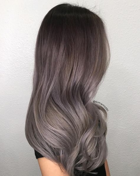 Silver Smoke. Used @guytang_mydentity Big9 Creme Lightener and @olaplex to lift her dark Asian hair. Glazed with #mydentity Demi… Ash Gray Hair Color, Ash Grey Hair, Hair Color Asian, Ash Brown Hair Color, Dyed Hair Pastel, Ash Brown Hair, Silver Grey Hair, Grey Hair Color, Hair Color Balayage