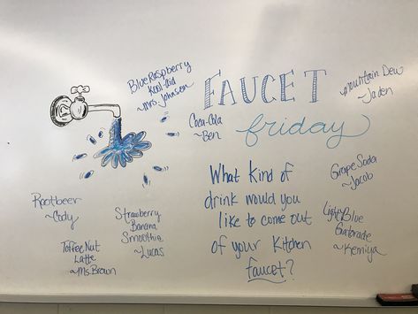 Whiteboard Questions Friday, Friday White Board Prompt, Whiteboard Writing Prompts, Friday Whiteboard Prompt, Meeting Prompts, Gm Friday, Business Education Classroom, Whiteboard Notes, Days Of The Week Activities