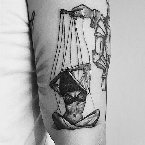 Puppet Master Tattoo Design, Puppeteer Tattoo, Puppet Tattoo, Female Art, Puppets, Geometric Tattoo, Tattoo Artists, Tattoos For Women, Tattoo Designs