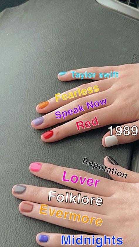 Taylor Swift Manicure Eras, Taylor Swift Pedicure, Easy Taylor Swift Nails, Taylor Swift Nail Ideas Eras Tour, Eras Nails Taylor Swift, Ts Nails, Taylor Swift Eras Nails, Taylor Swift Nail Ideas, Taylor Swift Nails Inspired