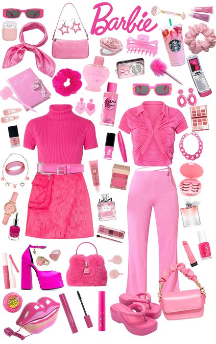 Barbie Outfits Aesthetic Summer, Barbie Outfit Women, Barbie Outfits For The Movie, Edgy Barbie Outfit, Barbie Outfits Vintage, Barbie Inspired Outfits Aesthetic, Women’s Barbie Outfit, Outfits To Go See The Barbie Movie, Modern Barbie Aesthetic