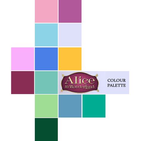 February Colour Palette, Alice In Wonderland Colors, Alice In Wonderland Color Palette, Frames Hallway, Alice In Wonderland Palette, Wonderland Bedroom, Alice In Wonderland Bedroom, Wonderland Nursery, Wonderland Room