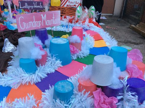 Gumdrop mountain. Candyland Christmas Party, Gumdrop Mountain, Christmas Parade Floats, Candy Land Birthday Party, Gingerbread Party, Outside Christmas Decorations, Gingerbread Christmas Decor, Candyland Christmas, Candyland Birthday