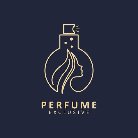 Vector premium perfume logo with line ar... | Premium Vector #Freepik #vector #perfume #perfumery #perfume-icon #beauty Logo Parfum Design, Perfume Logo Design Ideas, Perfume Logo Design, Romantic Template, Real Perfume, Medical Garden, Concept Jewelry, Perfume Logo, Make Your Own Logo