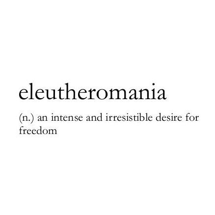 Fancy Words With Meaning, Eleutheromania Tattoo, Heliophilia Tattoo, Words For Freedom, Interesting Words And Meanings, Unique Meaningful Words, Beautiful Rare Words, Words To Describe Feelings, Unique Words With Deep Meaning