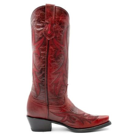 A classic silhouette of the true western dress boot for any occasion. Accented with an understated stitch, a fashion toe and heel to give a sense of elegance and class. Size: 10 M.  Color: Red.  Gender: female.  Age Group: adult. Cowboy Dress, Western Dress With Boots, Red Cowboy Boots, Dan Post Boots, Dress Boot, Tall Dress, Boots Knee High, Knee High Heels, White Studs