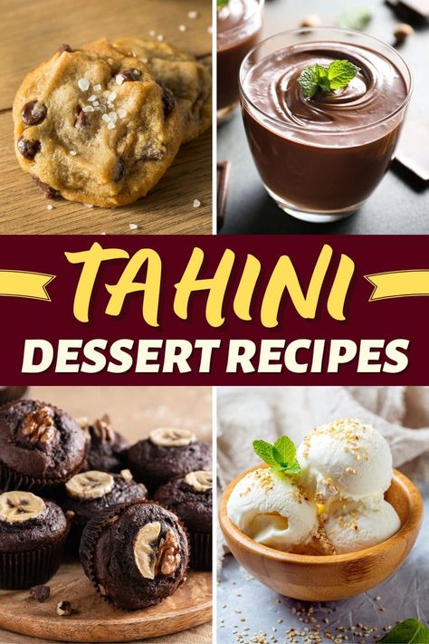 Creamy, nutty, and just a little savory, these easy and delicious tahini dessert recipes are a surefire way to make your day sweeter. Recipes Made With Tahini, Baking With Tahini, Healthy Tahini Recipes, Cooking With Tahini, What To Make With Tahini, Tahini Cake Recipe, Tahini Recipe Desserts, Tahini Uses Ideas, Recipes With Tahini Paste