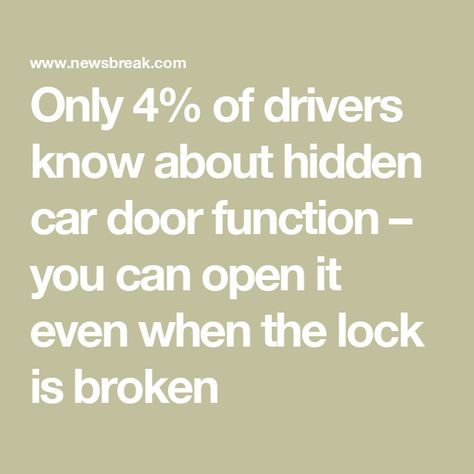 Only 4% of drivers know about hidden car door function – you can open it even when the lock is broken Irvine Spectrum, The Mechanic, Digital Key, Car Volkswagen, Cylinder Lock, How To Save Money, Volkswagen Jetta, Car Manufacturers, Youtube Video