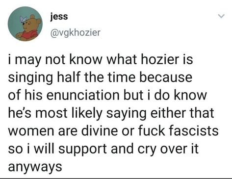 Hozier Tumblr, Hozier Funny, Like Real People Do Hozier, Imagine Being Loved By Me Hozier, Hozier Tweets, Hozier Almost Sweet Music, Hozier Liked Tweets, Andrew Hozier, Bog Man