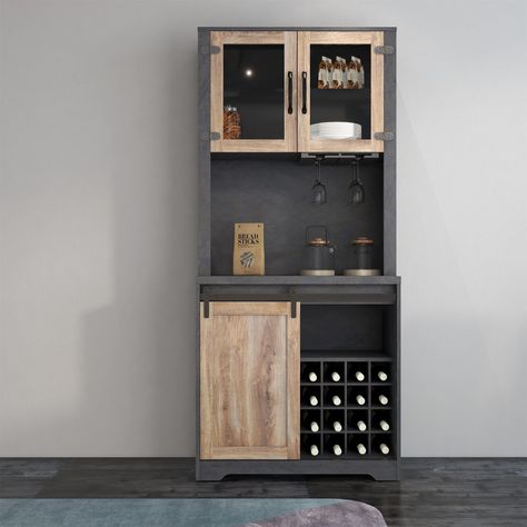 Holaki (As an Amazon Associate I earn from qualifying purchases) Tall Bar Cabinet, Cabinet For Living Room, Farmhouse Coffee Bar, Farmhouse Cabinets, Tv Wand, Accent Storage Cabinet, Wine Bar Cabinet, Black Dining Room, Living Room Cabinets