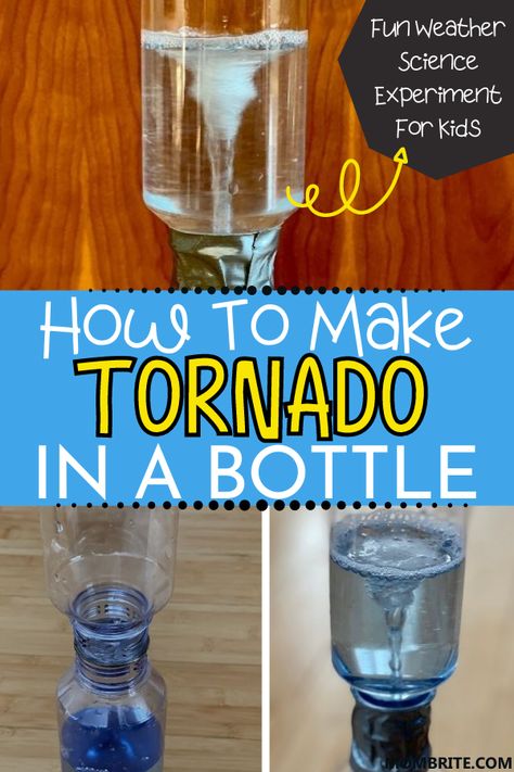 Tornado Craft, Water Tornado, Tornado In A Bottle, Weather Experiments, Weather Activities Preschool, Science Experiment For Kids, Preschool Weather, Experiment For Kids, Weather Crafts