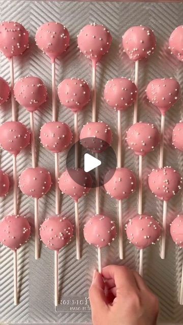 April K on Instagram: "Cakepops.." Fondant On Cake Pops, Lollipop Cake Ideas, Storing Cake Pops, White And Pink Cake Pops, Lollipop Cake Pops, Strawberry Cheesecake Cake Pops, How To Make Cake Pops With Box Cake, Popcake Recipe, How To Make A Cake Pop