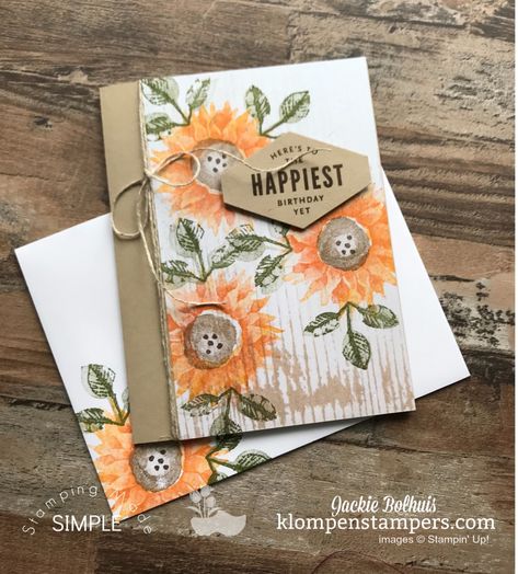 Who's ready for a Birthday Card Idea: 5 Minute Card?! Join me as I share this quick card design idea made from start to finish with Painted Harvest stamp. This handmade card could easily be made for any other occasion too. Jackie Bolhuis – www.klompenstampers.com - #handmadecards #birthdaycards #greetingcards #cardmaking #jackiebolhuis #klompenstampers #papercrafts Birthday Card Design Ideas, Birthday Card Gif, Birthday Card Message, Klompen Stampers, Ideas Birthday Card, Jackie Bolhuis, Artistically Inked, Card Design Ideas, Birthday Card Messages