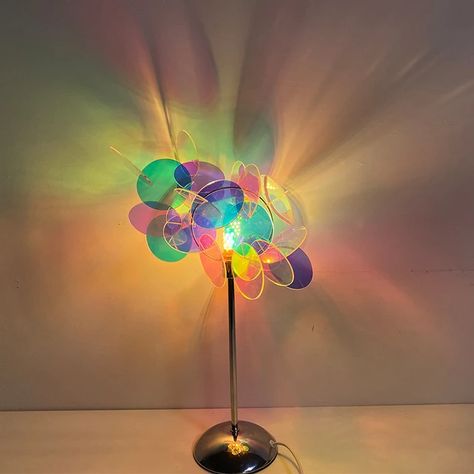 Rainbow Night Light, Rainbow Lamp, Diy Floor Lamp, Creative Flooring, Simple Lamp, Floor Lamp Bedroom, Wall Decor Lights, Pride Colors, Rainbow Light