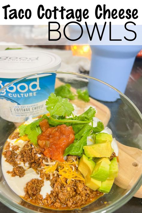 This high protein, low carb cottage cheese bowl is perfect for a quick and filling lunch or dinner option. The cottage cheese makes it so creamy and filling and you get that classic taco flavor with crunch from added taco toppings. High Protein Ww Meals, Tuna Salad With Cottage Cheese, Ww High Protein Recipes, Low Carb High Protein Bowls, High Protein Cottage Cheese Bowls, Cottage Cheese Taco Bowl, Taco Cottage Cheese, Cottage Cheese Bowl Recipes, Low Carb High Protein Lunch