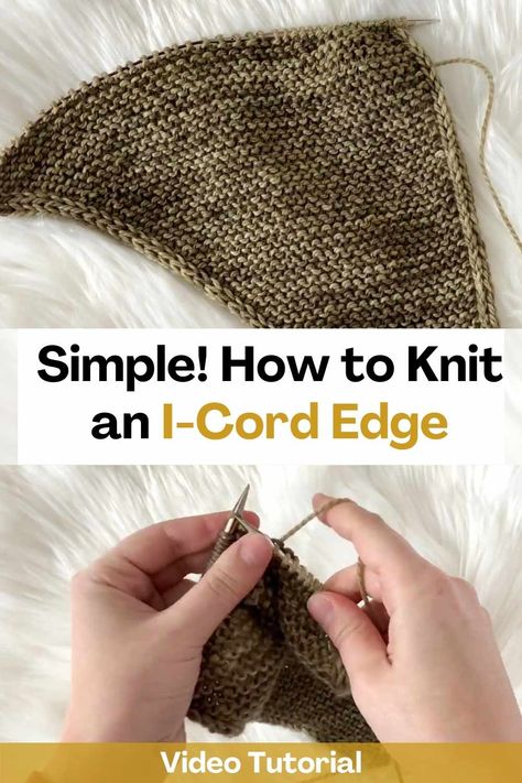 Learn how to knit an I-cord edge by watching this video tutorial. The creator of this video will show you step by step how to work an I-cord edge on both sides of an asymmetrical shawl. Thanks to this tutorial you will be able to make your knitting a more orderly appearance. You will only have to follow their instructions and you will see that the result is incredible! Knitting is an incredible way to pass the time and what better way to learn new techniques than to make your knitting... I Cord Edging How To Knit, Knit I Cord Tutorial, Knitting I Cord Edge, Knit Icord Edge, I Cord Edge Knitting, Icord Knitting Edge, I Cord Knitting, Icord Knitting, Asymmetrical Shawl