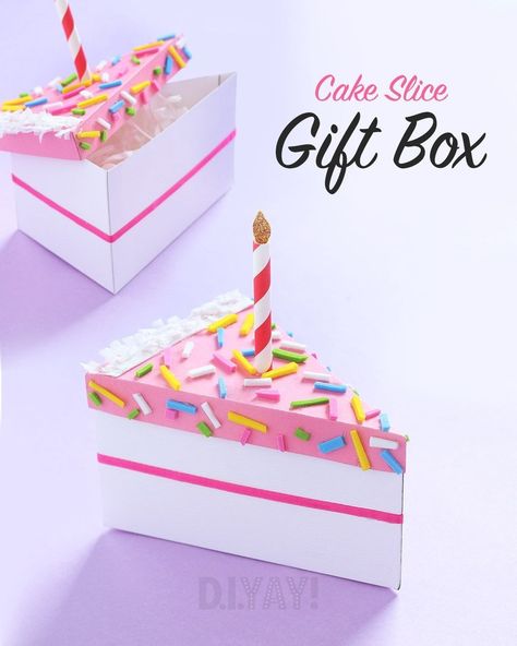 Birthday Cake Box Ideas, Cake Box Ideas, Diy Birthday Favors, Inexpensive Birthday Gifts, Treat Box Template, Gift Box Images, Easy Birthday Gifts, Gift Box Ideas, Diy Birthday Cake