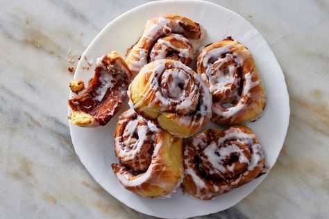 What these cinnamon rolls lack in bells and whistles, they make up for in butter and brown sugar As classic as can be, they are also the ultimate make-ahead breakfast treat, because they can be assembled the night before baking The success of these rolls depends on the yeast to provide proper lift and rise, so make sure yours is still fresh and alive before diving in Nyt Cooking, Cinnamon Rolls Recipe, Make Ahead Breakfast, Breakfast Treats, Rolls Recipe, Dry Yeast, Cinnamon Rolls, Yeast, All You Need Is