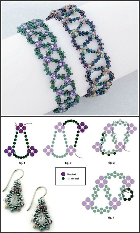 3d Beading Patterns Free, Glass Bead Bracelet Patterns, Beaded Bracelet Patterns Tutorials, قلادات متدلية, Beaded Necklace Patterns, Japanese Beads, Beaded Bracelets Tutorial, Beaded Necklace Diy, Diy Bracelet Designs