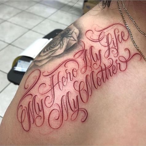 Free Hand Tattoo, Tattoo Lettering Styles, Cursive Tattoos, Red Ink Tattoos, Tattoo Lettering Fonts, Dope Tattoos For Women, Tattoo Script, Hand Tattoos For Guys, Family Tattoos