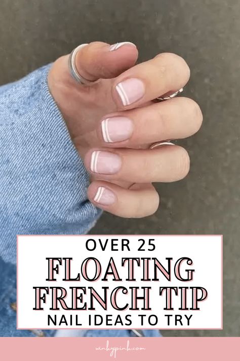 25+ Floating French Tip Nail Ideas - Winky Pink French Manicure With A Twist, Tip Nail Ideas, French Tip Nail Ideas, French Tip Pedicure, Tip Manicure, Disney Princess Nails, Disney Christmas Nails, French Tip Manicure, Pink French Nails