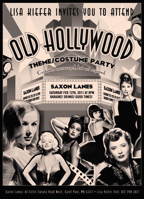 Old Hollywood Party Theme, Vintage Hollywood Party, Hollywood Themed Party, Hollywood Glamour Party, Old Hollywood Prom, Old Hollywood Party, Oud Hollywood, Old Hollywood Theme, Hollywood Birthday Parties