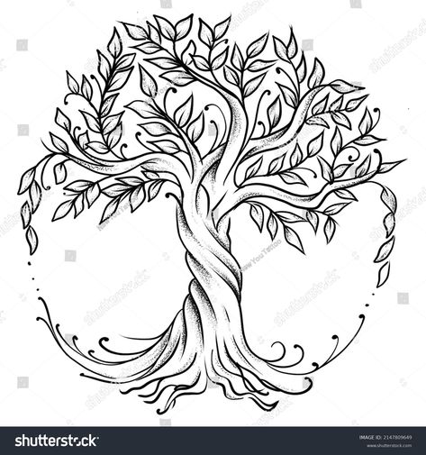 Tree Of Life Circle Tattoo, Tree Of Life Design Drawing, Family Tree Tattoo Stencil, Tree Of Life Tattoo Outline, Tree Of Life Sketch Simple, Tree Of Life Line Drawing, Tree Of Life Tattoo Stencil, Life Tree Tattoo Design, Tree Of Life Drawing Simple