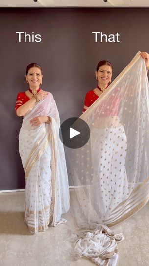 27K views · 3.8K reactions | elegance at its finest! 💫 
Adorn yourself in this exquisite white pure georgette Banarasi saree with a stunning zari border. Comes with a contrast ready made fully stitched  blouse,  the price of this saree and stitched blouse is just Rs 1800/-

This is Perfect for weddings or any special occasion, make a statement that’s timeless and graceful. 

Beautiful saree and stitched blouse from @elegancysaree @wearyourchoice 

Check their pages from @elegancysaree @wearyourchoice 

✨ #BanarasiSaree #EthnicElegance #SareeLove #WeddingSeason #Fashionista | Heena Gehani | Sanjay Leela Bhansali · Chaudhavi Shab White Blouse With Saree, White Saree With Contrast Blouse, White Banarasi Saree, White Georgette Saree, Georgette Banarasi Saree, Pure Georgette Sarees, Sanjay Leela Bhansali, White Saree, Contrast Blouse