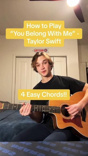 Play Taylor Swift on Guitar- EASY BEGINNER TUTORIAL Guitar Guide For Beginners, Guitar Tutorials Beginner, Guitar Songs With Numbers, Guitar Beginner Chords, Best Apps To Learn Guitar, Free Guitar Learning Apps, Best Songs To Play On The Guitar, Guitar Strumming For Beginners, You Belong With Me Guitar Chords