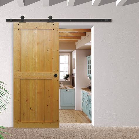 Flat Track Sliding System, with Top-Mounted Hanger; BD110 - in the Häfele America Shop Rustic Interior Doors, Barn Door Track System, Sliding Barn Door Track, Sliding Wood Doors, Movable Walls, Wood Barn Door, Barn Door Kit, Barn Door Track, Timber Door