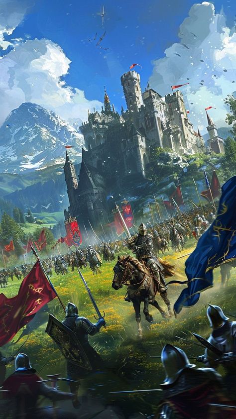 Dti Medieval, Knights Aesthetic, Knight Aesthetics, Medieval Battlefield, Medieval Wallpaper, Knight Artwork, Epic Wallpaper, Medieval Battle, Knight Wallpaper