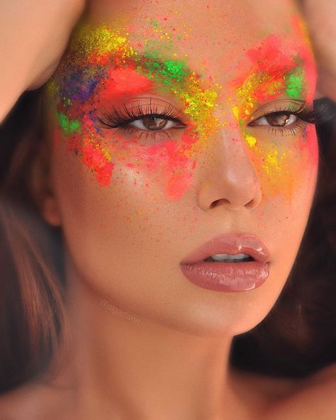 Extreme Makeup, Carnival Makeup, Neon Makeup, Face Art Makeup, Pride Makeup, Rave Makeup, Halloween Makeup Inspiration, Photoshoot Makeup, Creative Makeup Looks