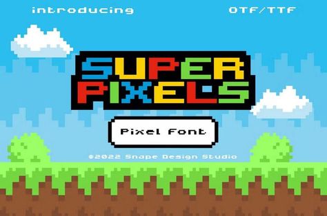 Retro Game Design, Pixel Display, Font Creator, Pixel Font, Film Logo, Ttf Fonts, Design Themes, Font Graphic, Retro Typography