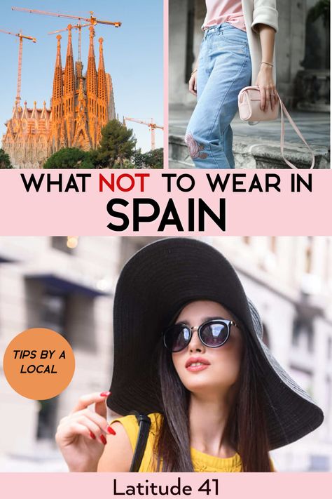 What not to wear in Spain clothing Spain Tourist Outfit, Madrid, Barcelona Summer Outfits 2023, Summer Outfits In Spain, Fall In Barcelona Outfits, Outfit Spain Summer, Summer Outfit Spain, What To Wear In Spain In December, What To Wear In Seville Spain