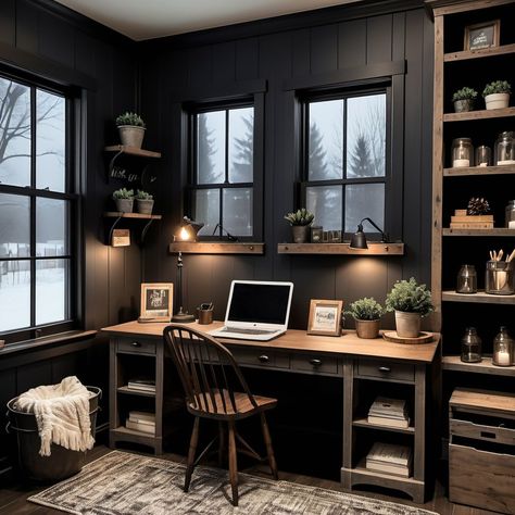 Amazing Abodes Dark Academia Aesthetic Office, Dark Academia Home Office, Dark Office Aesthetic, Dark Academia Office, Dark Academia Home, Moody Office, Academia Office, Uncle Buck, Amazing Houses