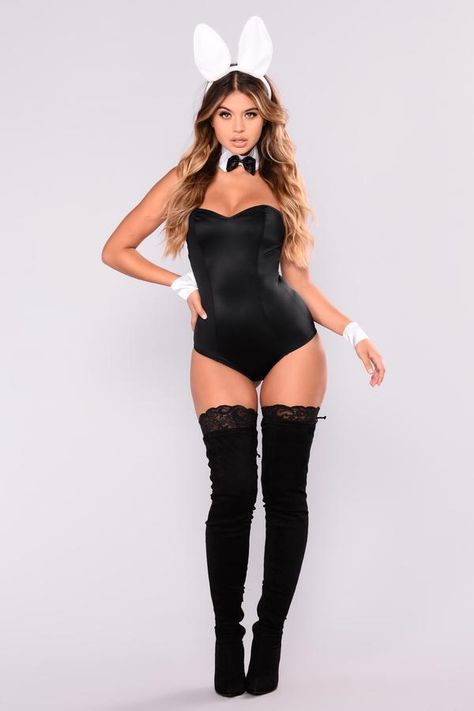 Black Bunny Costume, Playboy Bunny Costume, Bunny Halloween Costume, Halloween Coustumes, Black Bunny, Bunny Costume, Halloween Costume Outfits, Fashion Nova Models, Couple Halloween