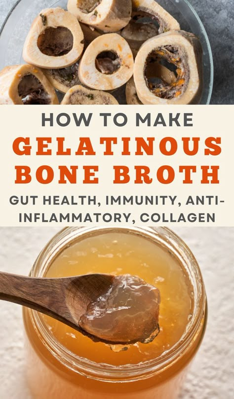 how to make homemade bone broth Bone Broth Instant Pot, Drinking Bone Broth, Bone Broth Benefits, Making Bone Broth, Bone Broth Soup, Homemade Bone Broth, Beef Gelatin, Crock Pots, Bone Broth Recipe