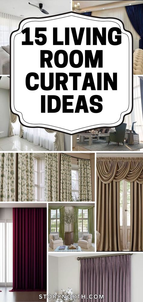 Save this pin for stunning living room curtain inspiration that will impress your guests! Elevate your home decor with these stylish ideas. #LivingRoomDecor #HomeInspo #CurtainIdeas Side Curtains Living Room, Elegant Drapes Living Room, Drape Curtains Living Room, Curtains For Agreeable Gray Walls, Draperies Ideas For Living Room, Curtains For Bay Window In Living Room, Best Curtains For Living Room, Bay Window In Living Room, Curtains Living Room Ideas