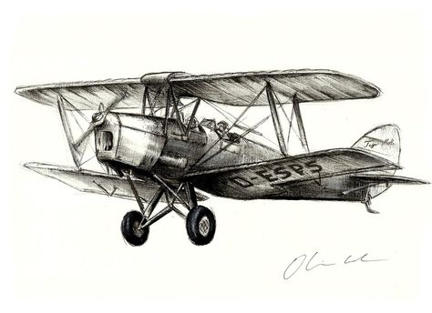 Tiger Moth by Oliver Cook - Drawing All Drawing ( flight, flying, aviation, old, plane, vintage, biplane, aeroplane, airplane, aircraft ) Plane Drawing, Plane Tattoo, Airplane Tattoos, Pencil Drawings Of Flowers, Airplane Drawing, Tiger Moth, Old Planes, Vintage Planes, Airplane Art