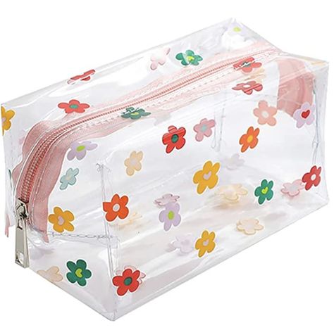 Preppy Pencil Case, Flower Pencil Case, Big Pencil Cases, Clear Cosmetic Bag, Clear Makeup Bags, Small Makeup Bag, Toiletries Organization, Pouch Organizer, Pencil Boxes