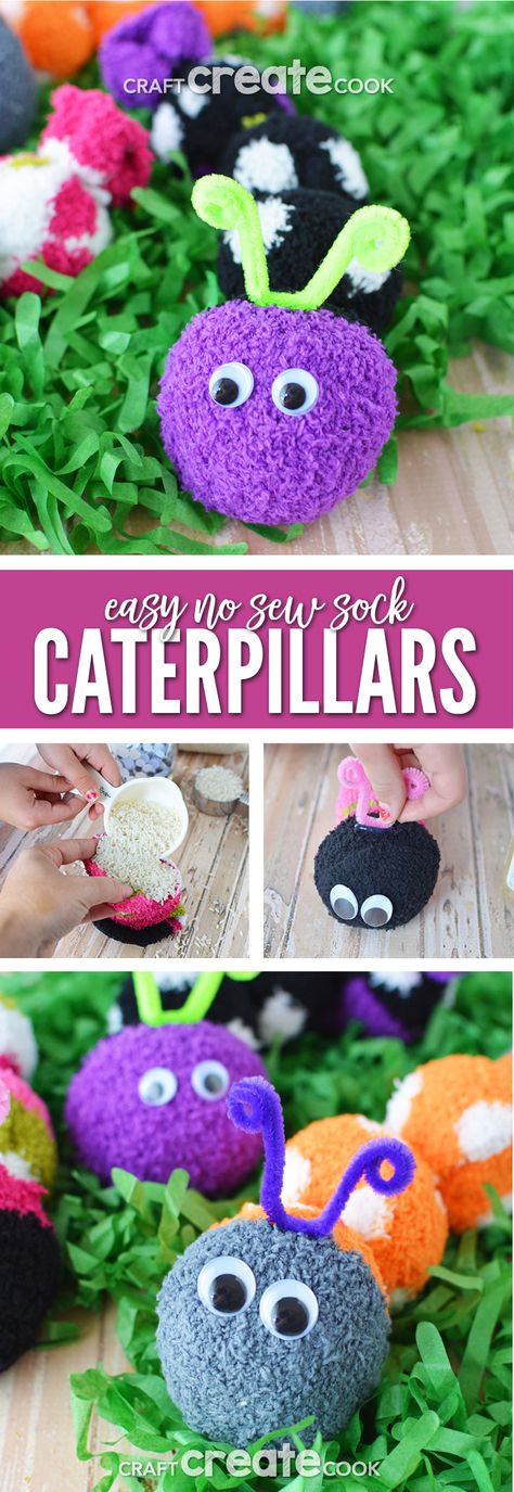 Sock Caterpillars are easy to make, require no sewing and make great items to sell! via @CraftCreatCook1 Kids Crafts To Sell, Baby Crafts To Make, Pompom Crafts, New Baby Crafts, Diy Travel Accessories, Baby Crafts Diy, Caterpillar Craft, Easy Crafts To Sell, Items To Sell