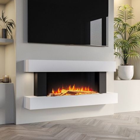 [AffiliateLink] White Wall Mounted Electric Fireplace Suite With Led Lights - Amberglo - Furniture123 #electricfireplaceideaslivingrooms Wall Mounted Fireplaces, Led Fireplace Ideas, Floating Electric Fireplace, Wall Mounted Electric Fireplace Ideas, Modern Electric Fireplace Ideas, Electric Fireplace Ideas Living Rooms, Electric Fireplace Wall Mount, Wall Mounted Electric Fires, Electric Fireplace Suites