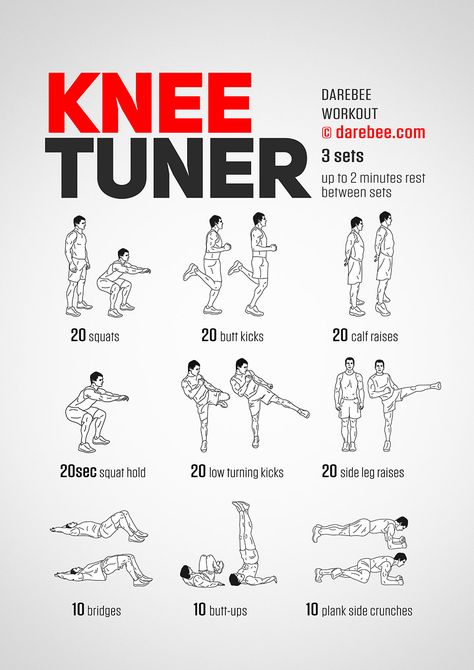 Knee Tuner Workout Challenges Fitness, Bad Knee Workout, Knee Strength, Exercises For Men, Knee Strengthening Exercises, How To Strengthen Knees, Knee Pain Exercises, Bad Knees, Fitness Challenges