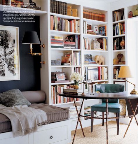 walls of bookshelves! Study Chill, Home Library Rooms, Home Office Library, Living Place, Study Area, Home Library Design, Home Libraries, Home Library, Home Office Design