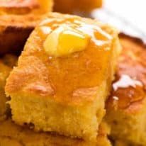 Close up of a piece of Cornbread with butter and honey Keto Cornbread Recipe, Creamed Corn Cornbread, Best Cornbread Recipe, Moist Cornbread, Jiffy Cornbread Mix, Buttermilk Cornbread, Honey Cornbread, Jiffy Cornbread, Homemade Cornbread