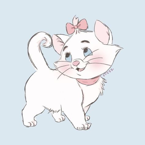 Marie Cat, Marie Aristocats, Soft Pink Theme, Disney Favorites, Pinturas Disney, Disney Aesthetic, Cute Patterns Wallpaper, Vintage Comics, Disney Drawings