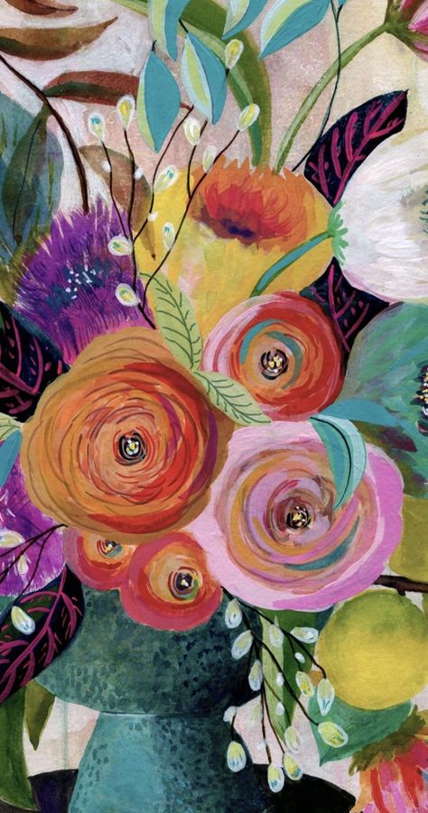 Suzanne Allard Design, Large Flowers Painting, Whimsical Floral Art, Zinnias Painting, Suzanne Allard, Loose Florals, Large Paintings, Acrylic Painting Flowers, Abstract Flower Art